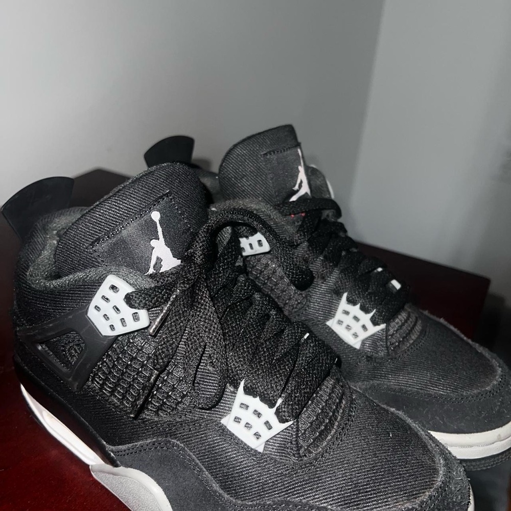 Black canvas Jordans US men 5 Women’s 6.5